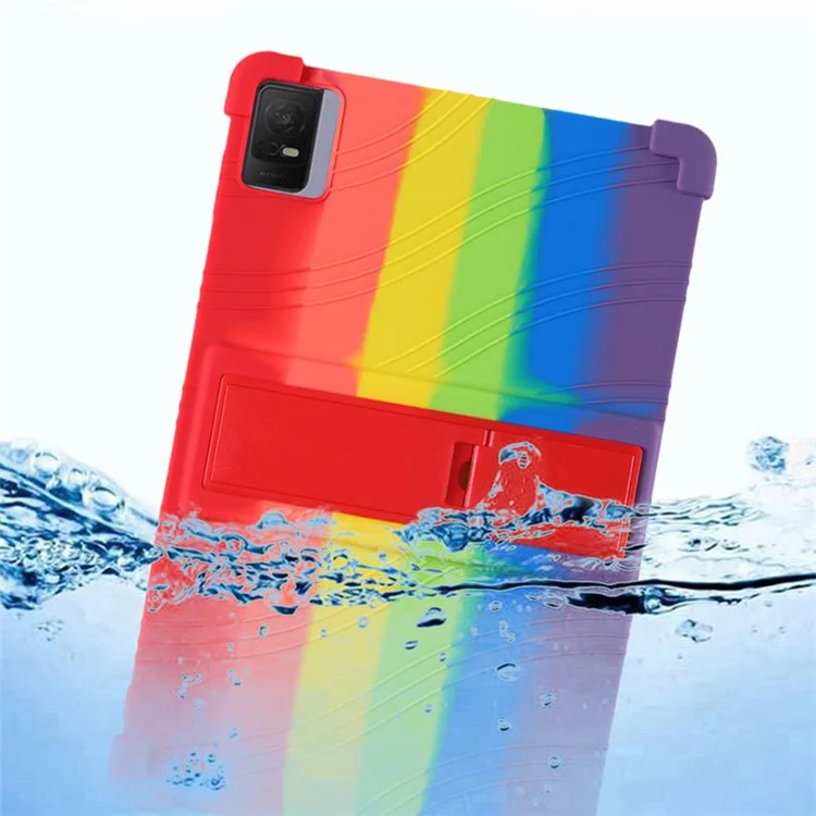 Pour TCL Tab 11 Silicone Tablet Case PC Kickstand Thickened Corner Protective Tablet Cover - Dark Blue