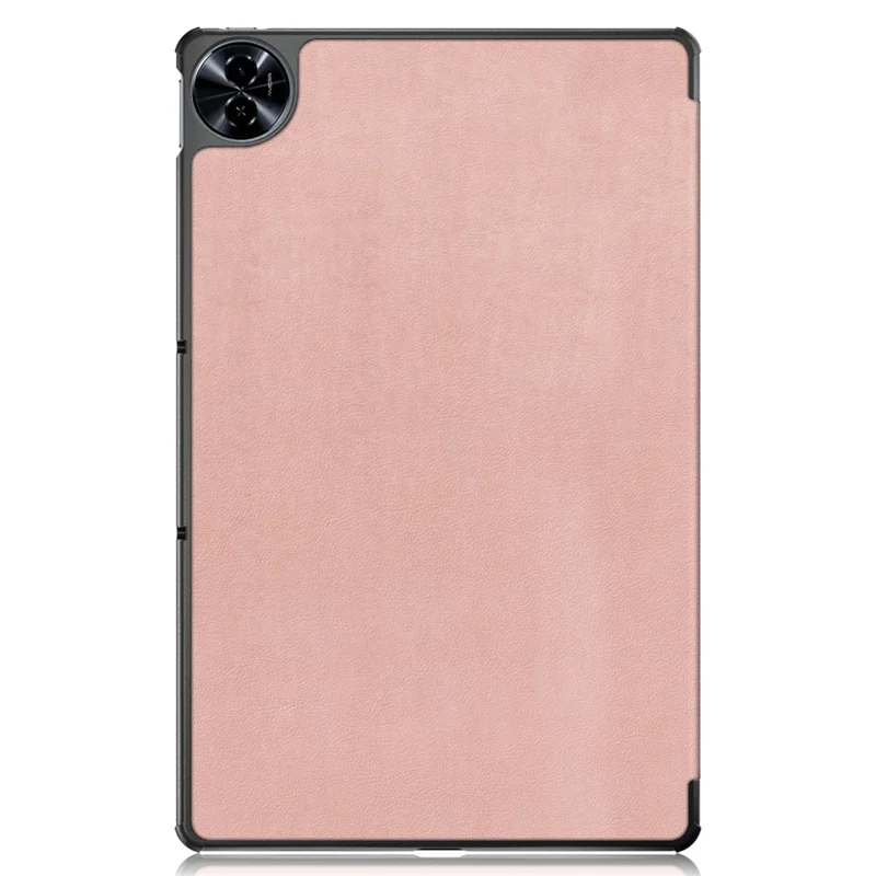 For Realme Pad 2 PU Leather Trifold Stand Cover Full Protection Shock Resistant Tablet Case - Rose Gold