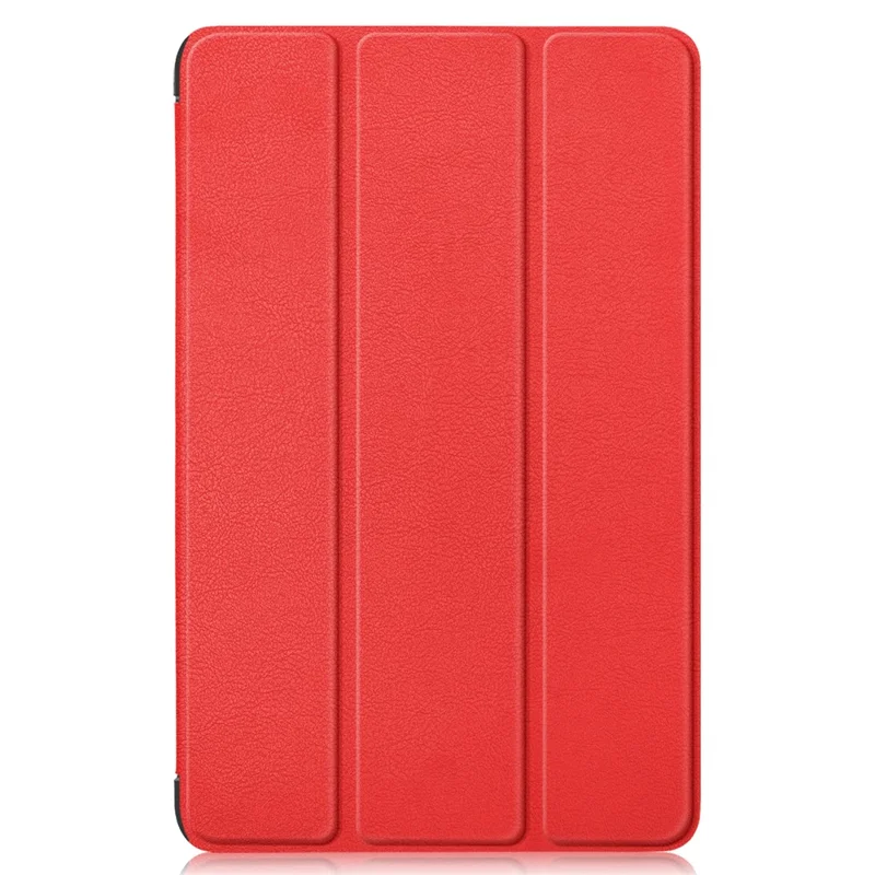 For Realme Pad 2 PU Leather Trifold Stand Cover Full Protection Shock Resistant Tablet Case - Red