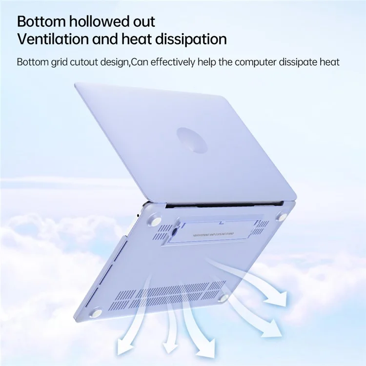 Для MacBook Air 13 дюймов (2013-2017) A1466 / (2010-2012) A1369 Чехол для ноутбука Рассеивание тепла Подставка-подставка PC Cover - Фиолетовый
