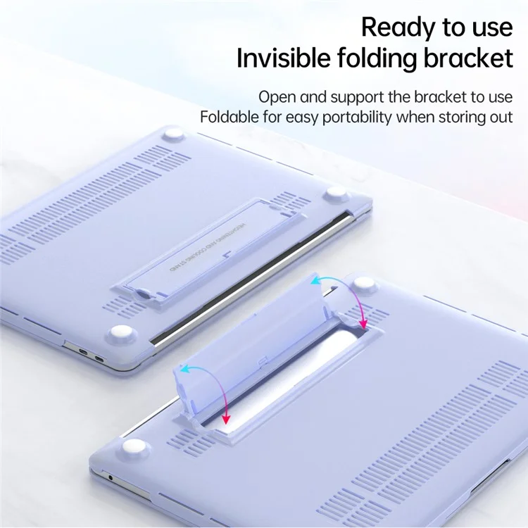 For MacBook Air 13 inch (2013-2017) A1466 / (2010-2012) A1369 Laptop Case Heat Dissipation Kickstand PC Cover - Red