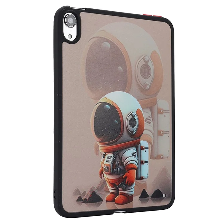 Skin-Touch Pattern Printing Tablet Case for iPad mini (2024) / mini (2021) PC+TPU Anti-Scratch Tablet Cover - Orange Astronaut