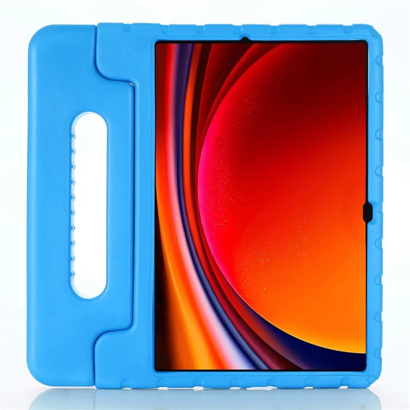 For Samsung Galaxy Tab S9+ / S9 FE+ EVA Tablet Protective Case Handle Kickstand Drop-Proof Cover - Blue