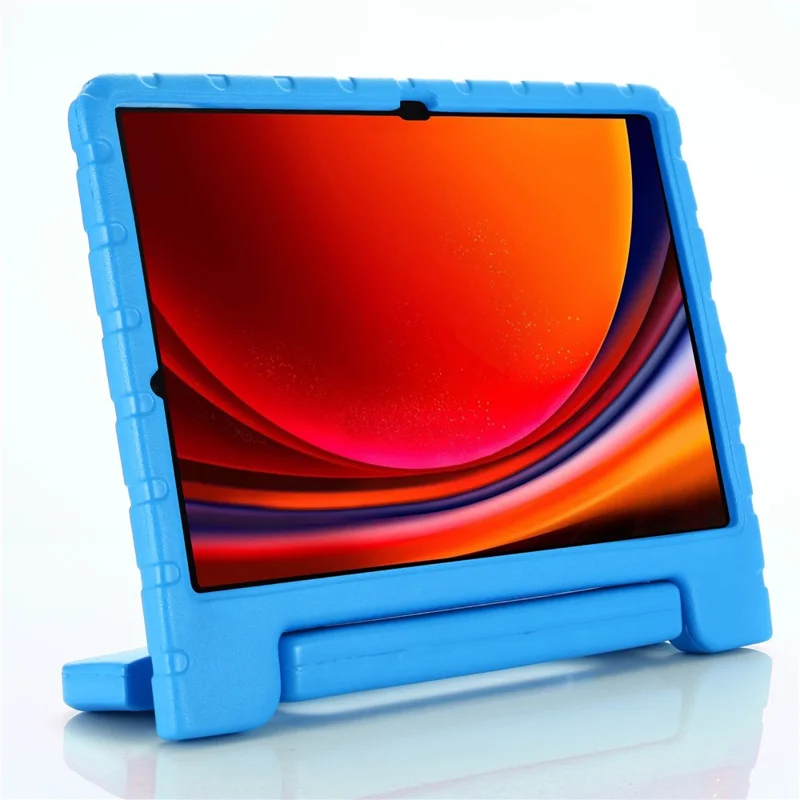 For Samsung Galaxy Tab S9+ / S9 FE+ EVA Tablet Protective Case Handle Kickstand Drop-Proof Cover - Blue