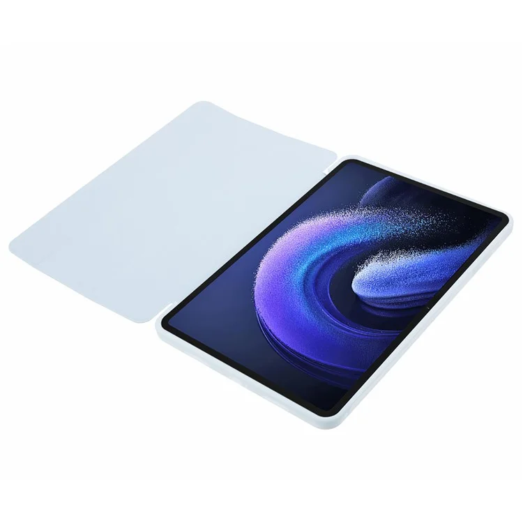 Para Xiaomi Pad 6 / 6 Pro Tri-Fold Stand Protective Cover Funda de piel PU + Funda de tableta TPU mate - Azul cielo