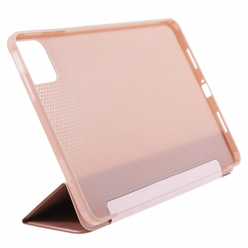 For Xiaomi Pad 6 / 6 Pro Tri-Fold Stand Protective Cover PU Leather + Matte TPU Tablet Case - Rose Gold