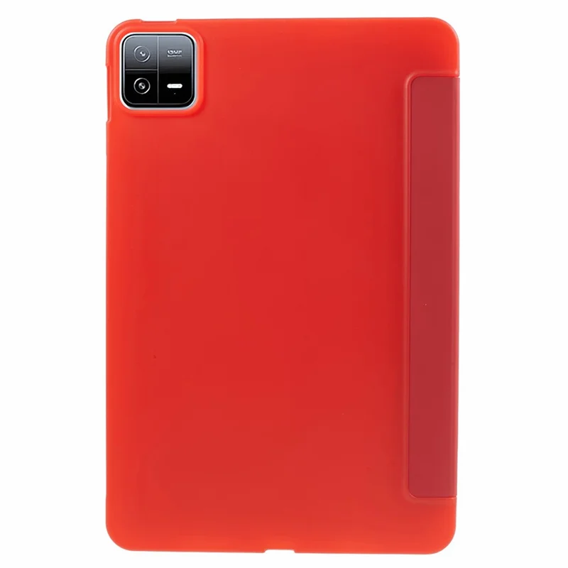 For Xiaomi Pad 6 / 6 Pro Tri-Fold Stand Protective Cover PU Leather + Matte TPU Tablet Case - Red