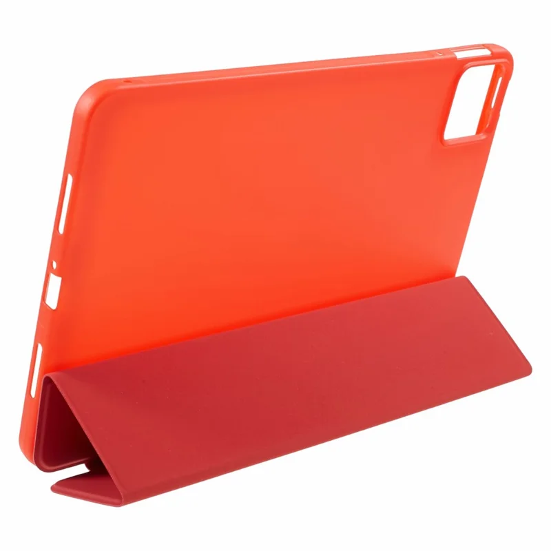For Xiaomi Pad 6 / 6 Pro Tri-Fold Stand Protective Cover PU Leather + Matte TPU Tablet Case - Red