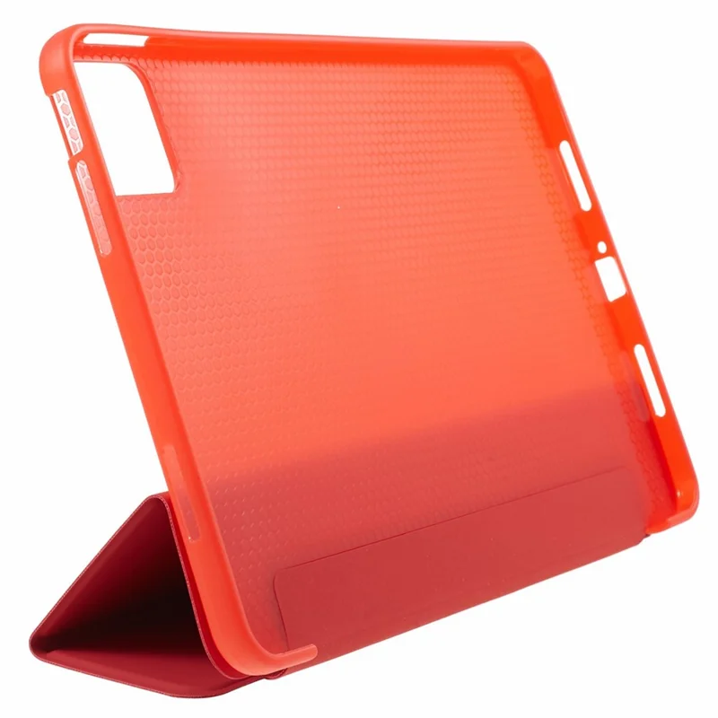For Xiaomi Pad 6 / 6 Pro Tri-Fold Stand Protective Cover PU Leather + Matte TPU Tablet Case - Red