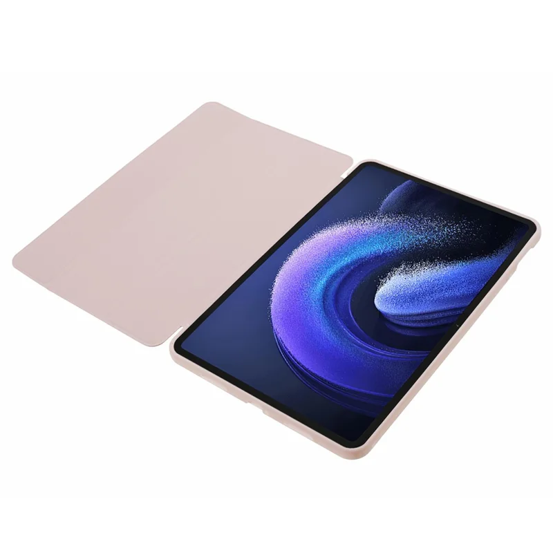 For Xiaomi Pad 6 / 6 Pro Tri-Fold Stand Protective Cover PU Leather + Matte TPU Tablet Case - Pink