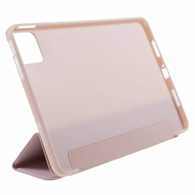 For Xiaomi Pad 6 / 6 Pro Tri-Fold Stand Protective Cover PU Leather + Matte TPU Tablet Case - Pink