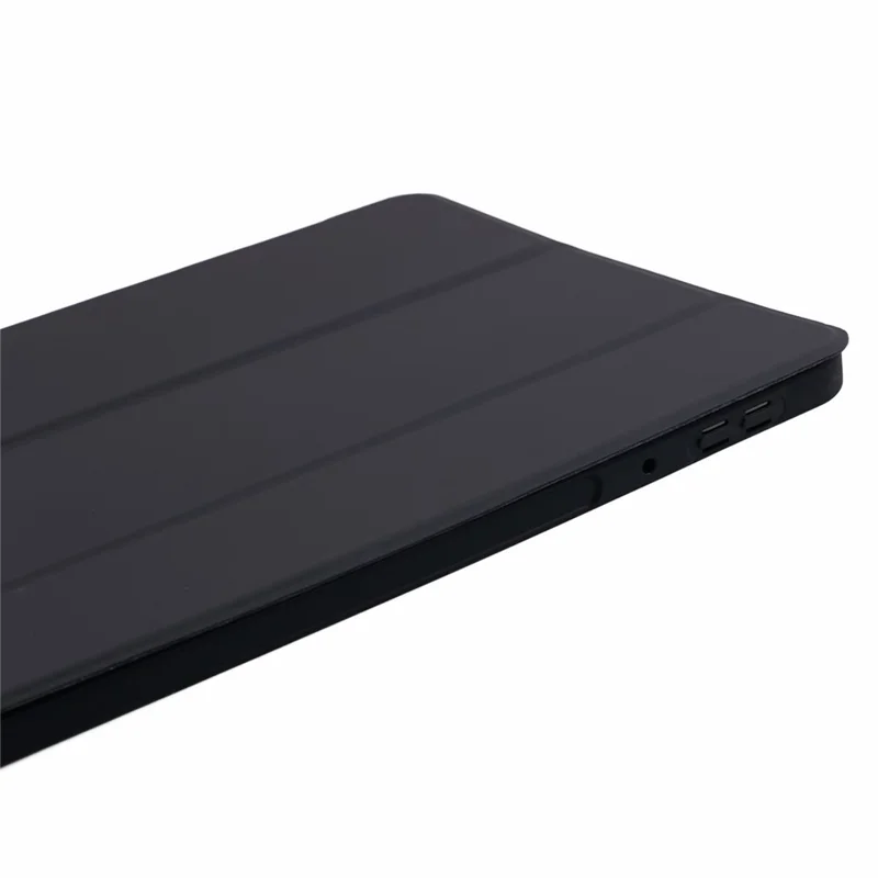 For Xiaomi Pad 6 / 6 Pro Tri-Fold Stand Protective Cover PU Leather + Matte TPU Tablet Case - Black