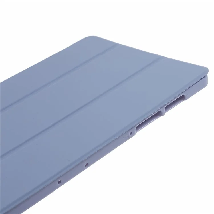 Pour Samsung Galaxy Tab S9 PU+Matte TPU Tablet Case Anti-Drop Protective Cover with Tri-Fold Stand - Bleu bébé