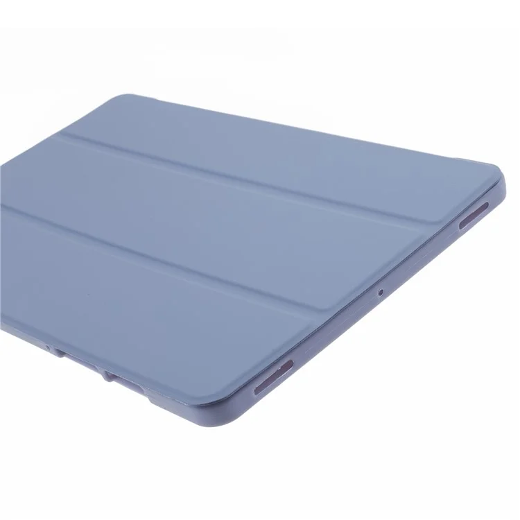Pour Samsung Galaxy Tab S9 PU+Matte TPU Tablet Case Anti-Drop Protective Cover with Tri-Fold Stand - Bleu bébé