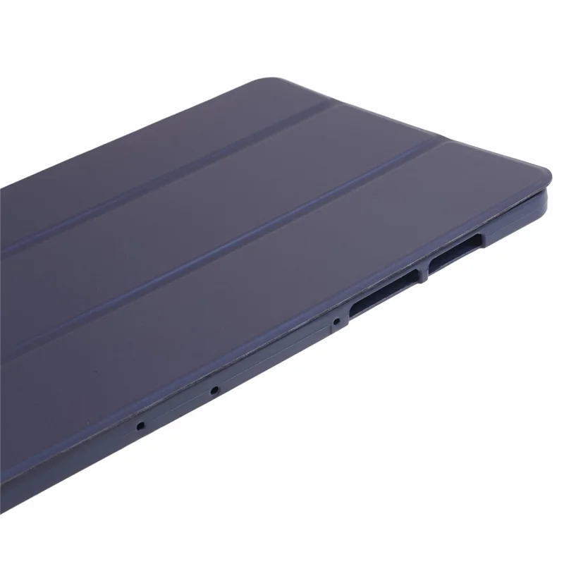 For Samsung Galaxy Tab S9 PU+Matte TPU Tablet Case Anti-Drop Protective Cover with Tri-Fold Stand - Dark Blue
