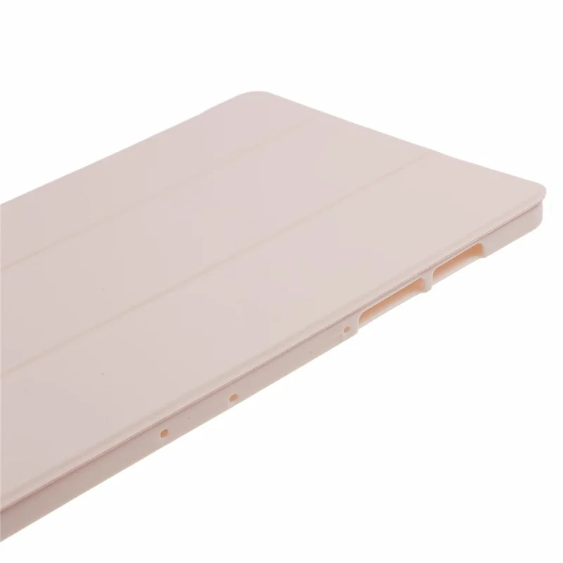For Samsung Galaxy Tab S9 PU+Matte TPU Tablet Case Anti-Drop Protective Cover with Tri-Fold Stand - Pink