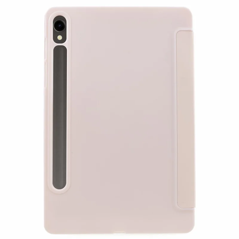 For Samsung Galaxy Tab S9 PU+Matte TPU Tablet Case Anti-Drop Protective Cover with Tri-Fold Stand - Pink