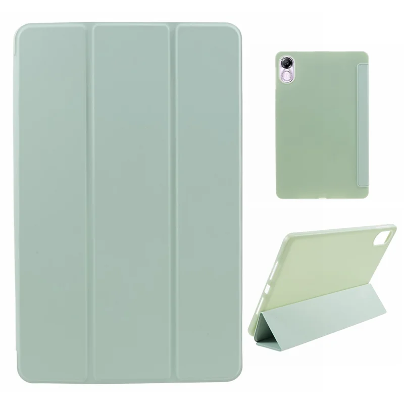 For Honor Pad X8 Pro / Pad X9 Protective Case Anti-Scratch PU+Matte TPU Tablet Cover with Tri-Fold Stand - Light Green