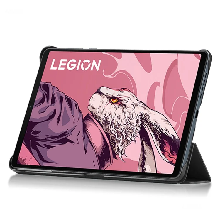 Für Lenovo Legion Y700 Tri-Fold Stand Schutztablett-Hülle Magnetische Absorption PU-Leder-Abdeckung - Grün