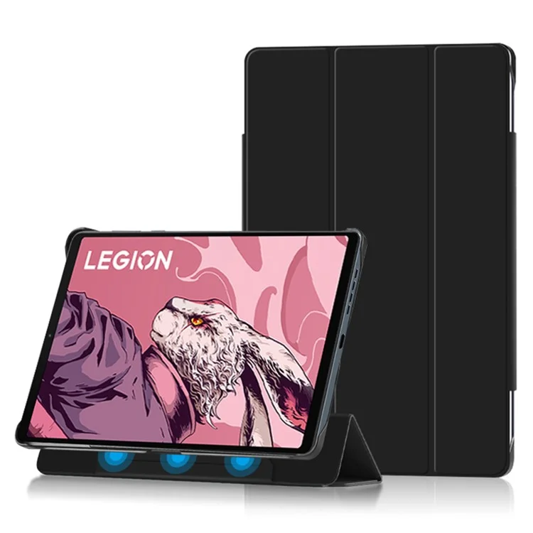 Für Lenovo Legion Y700 Tri-Fold Stand Schutztablett-Hülle Magnetische Absorption PU-Leder-Abdeckung - Grün