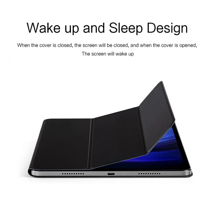 Для Xiaomi Pad 6 Max 14 Защитный чехол из противоударного ПУ-кожи с трехсторонней подставкой и магнитной защитой - черный
