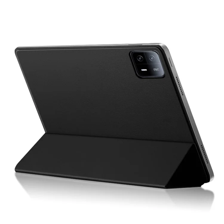 Для Xiaomi Pad 6 Max 14 Защитный чехол из противоударного ПУ-кожи с трехсторонней подставкой и магнитной защитой - черный