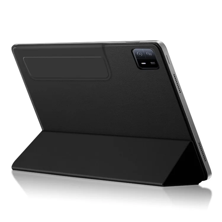 Para Xiaomi Pad 6 Max 14 Tri-fold Stand PU Leather Magnetic Absorption Tablet Case Auto Sleep / Wake Cover - Preto