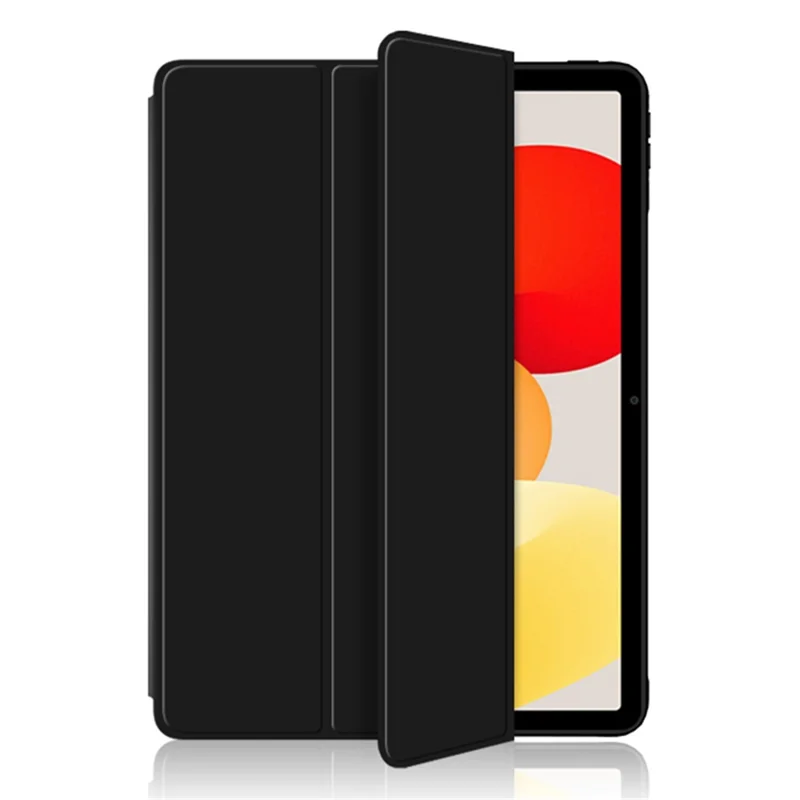 Trifold Stand Case for Xiaomi Redmi Pad SE , Scratch Resistant PU Leather Protective Tablet Cover - Black