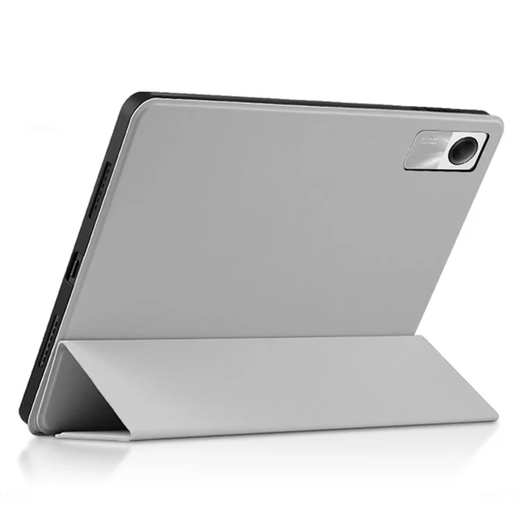 Trifold Stand Case for Xiaomi Redmi Pad SE , Scratch Resistant PU Leather Protective Tablet Cover - Grey