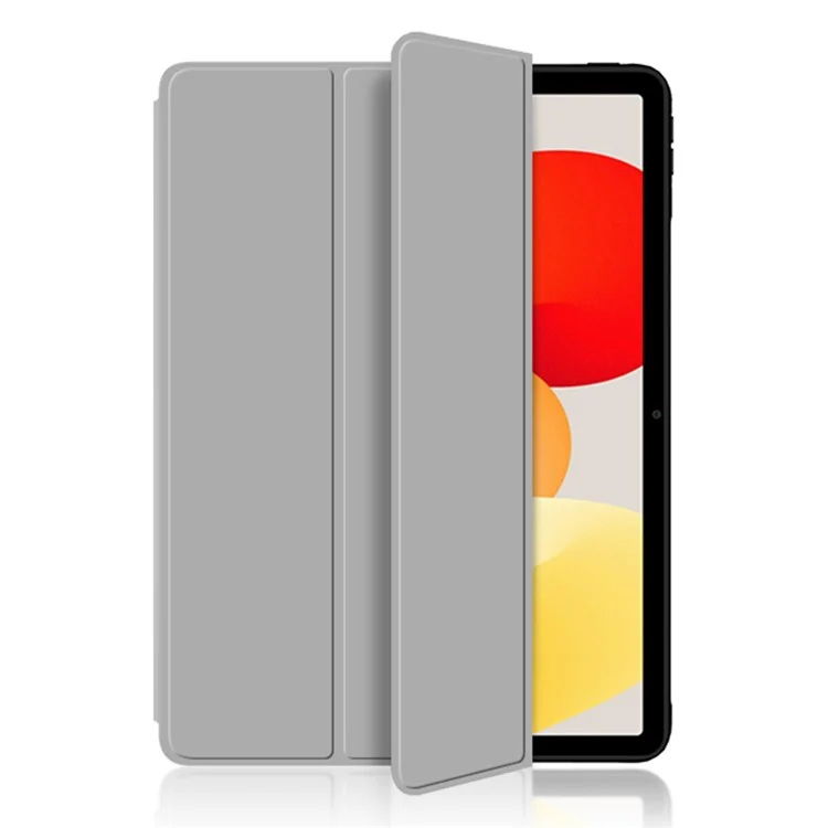 Trifold Stand Case for Xiaomi Redmi Pad SE , Scratch Resistant PU Leather Protective Tablet Cover - Grey