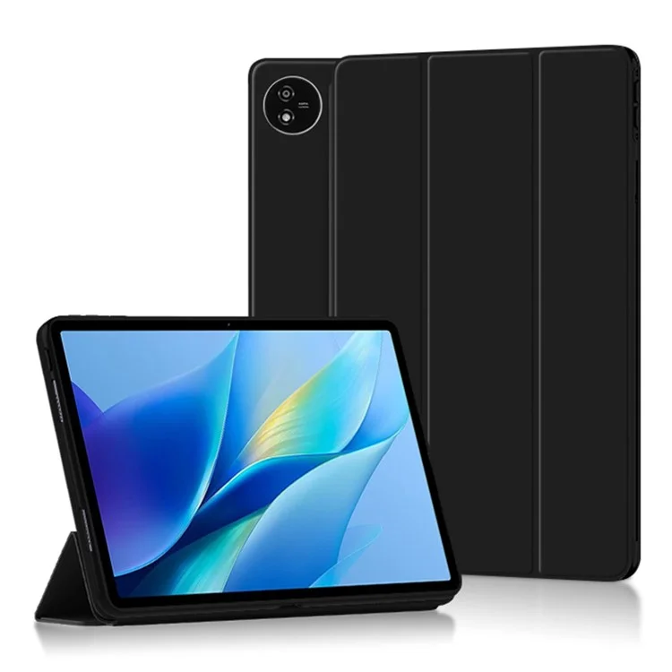 Trifold Stand Case for vivo Pad Air , Drop Proof PU Leather Protective Tablet Cover - Black