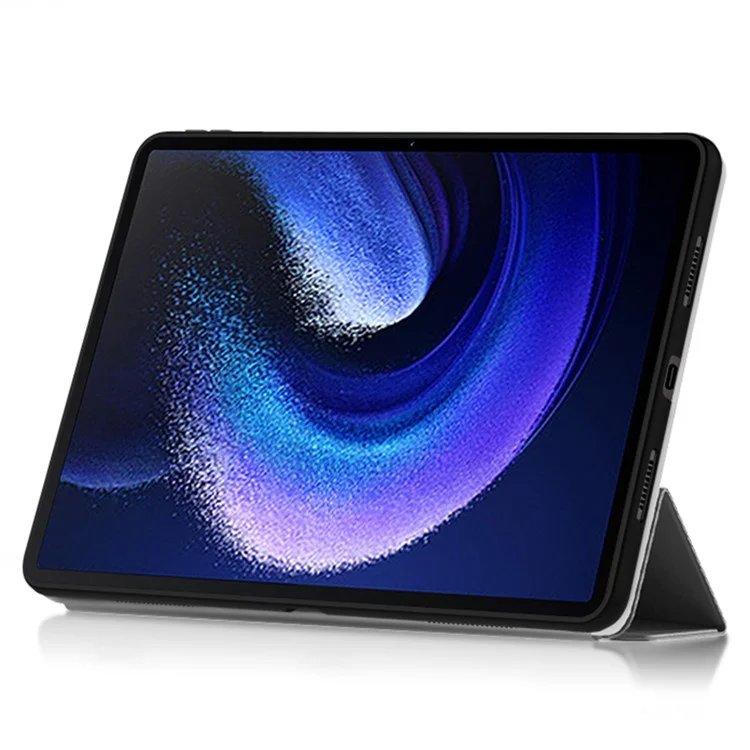 Capa Protetora para Xiaomi Pad 6 Max 14, Suporte Trifold em Couro PU + Capa Antiimpacto em TPU - Cinza
