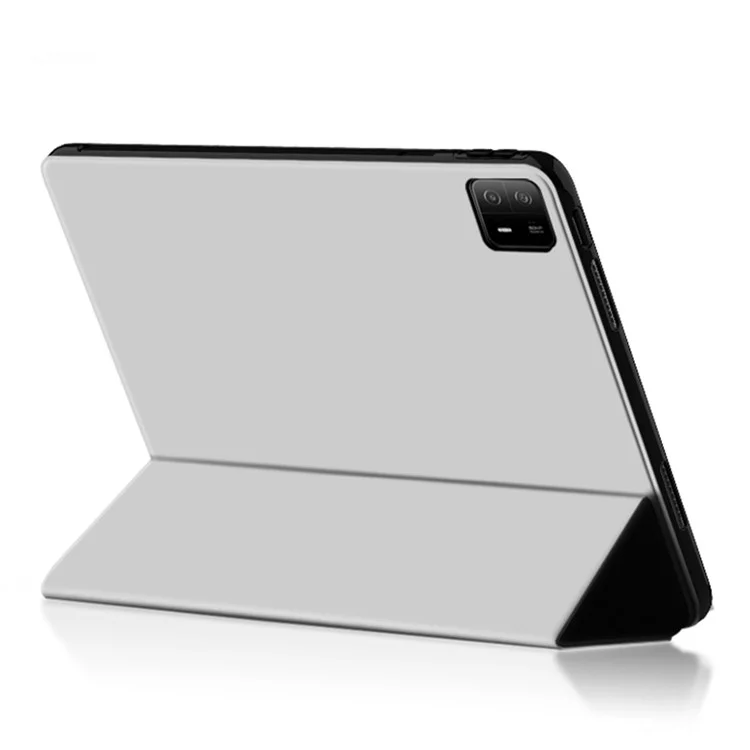 Capa Protetora para Xiaomi Pad 6 Max 14, Suporte Trifold em Couro PU + Capa Antiimpacto em TPU - Cinza