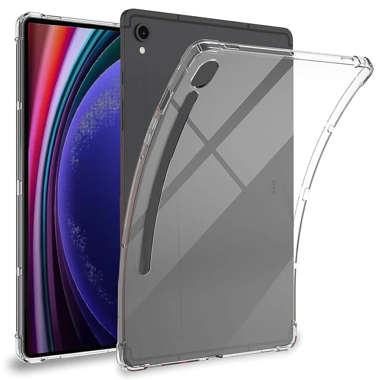 Para Samsung Galaxy Tab S9 TPU Tablet Case Clear Tablet Cover con protector de pantalla de vidrio templado 2.5D