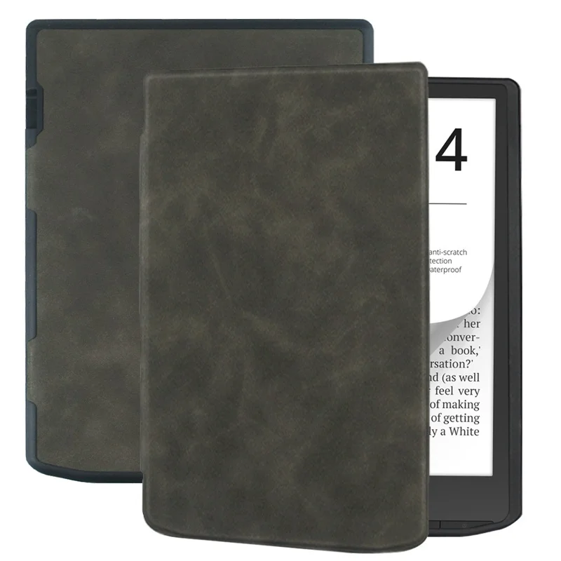E-Reader-Hülle für Pocketbook InkPad 4 7,8 Zoll PB700, PU-Leder Auto Wake / Sleep Smart Cover - Schwarz