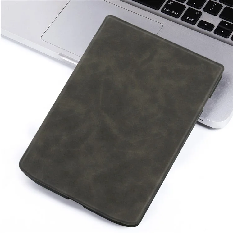 E-Reader-Hülle für Pocketbook InkPad 4 7,8 Zoll PB700, PU-Leder Auto Wake / Sleep Smart Cover - Schwarz