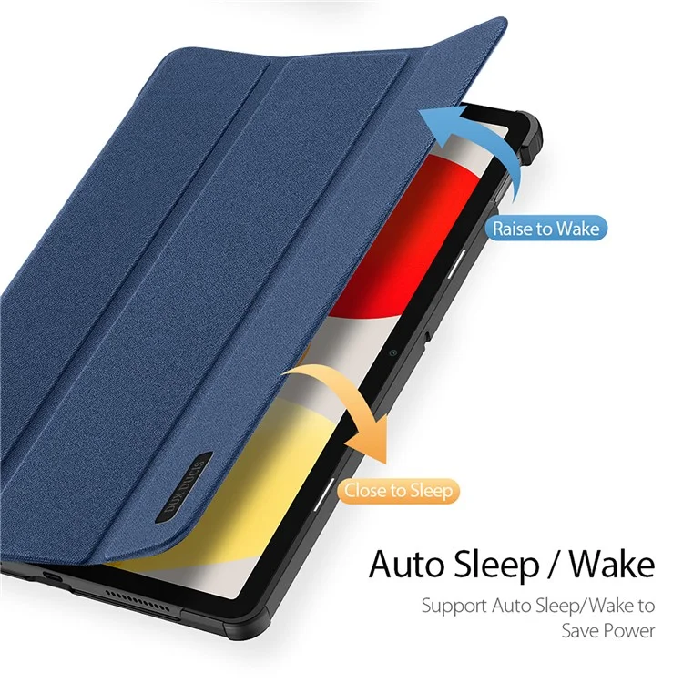 DUX DUCIS Domo Series for Xiaomi Redmi Pad SE PU Leather Tablet Case Tri-fold Stand Tablet Cover - Blue