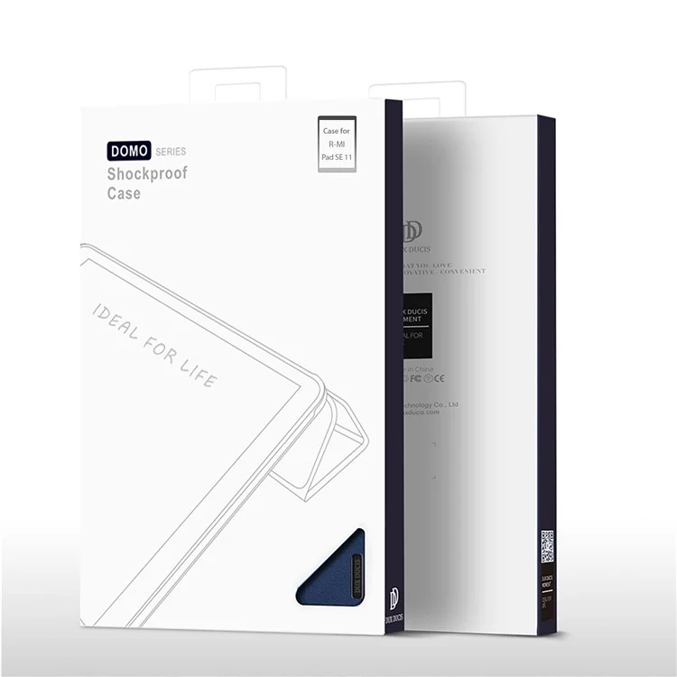 DUX DUCIS Domo Series for Xiaomi Redmi Pad SE PU Leather Tablet Case Tri-fold Stand Tablet Cover - Blue