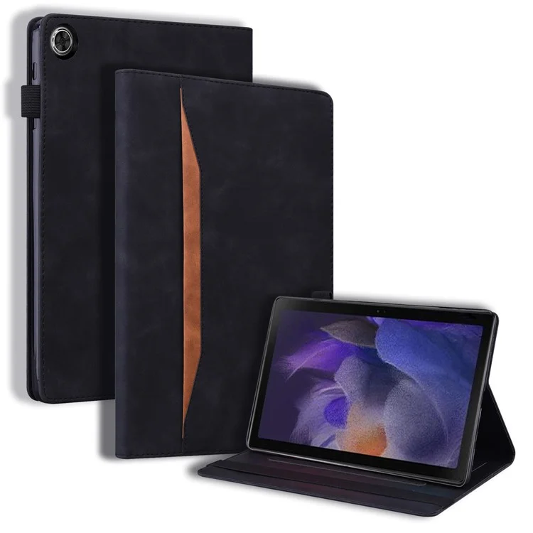 Para Samsung Galaxy Tab A9+ Soporte Funda Tablet Caso Negocio Cuero PU Cartera Cubierta con Lápiz Titular Bucle - Negro