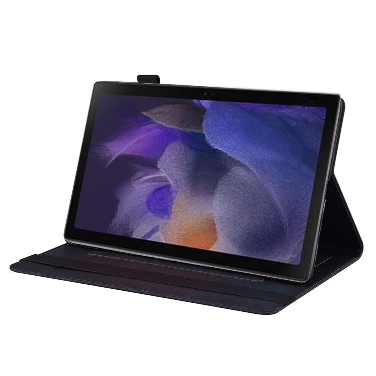 Para Samsung Galaxy Tab A9+ Soporte Funda Tablet Caso Negocio Cuero PU Cartera Cubierta con Lápiz Titular Bucle - Negro