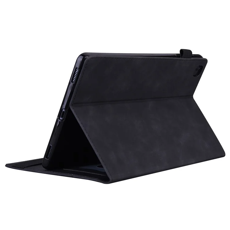 Para Samsung Galaxy Tab A9+ Soporte Funda Tablet Caso Negocio Cuero PU Cartera Cubierta con Lápiz Titular Bucle - Negro