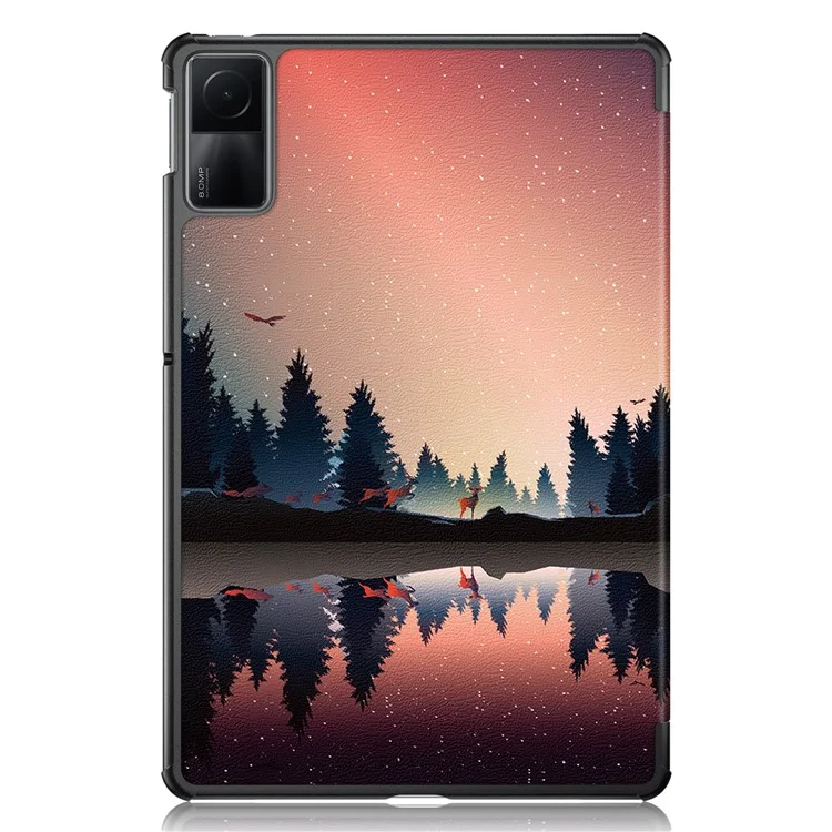 Чехол-подставка для планшета Xiaomi Redmi Pad SE с узором, выполненный из ПУ-кожи - Nightfall