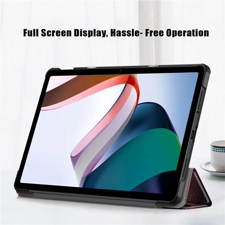 Чехол-подставка для планшета Xiaomi Redmi Pad SE с узором, выполненный из ПУ-кожи - Nightfall