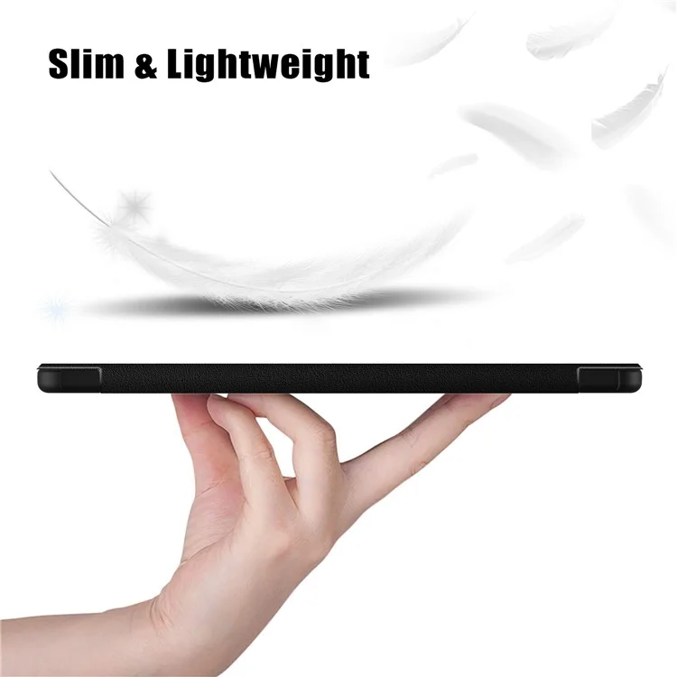 Pour Xiaomi Redmi Pad SE Étui en cuir PU Trifold Stand Étui de protection complète pour tablette - Noir