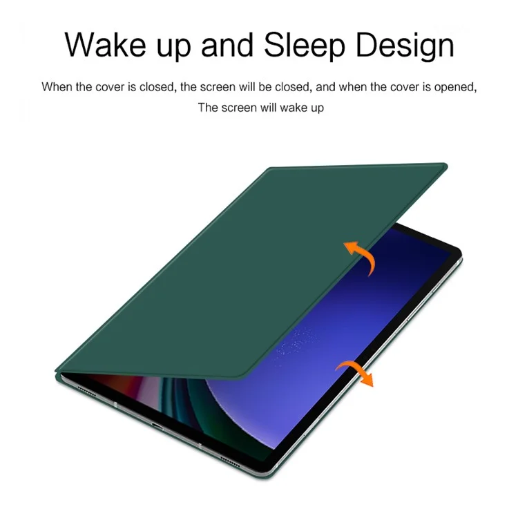 For Samsung Galaxy Tab S10+ / S9+ PU Leather Tablet Case Magnetic Absorption Stand Tablet Cover - Green