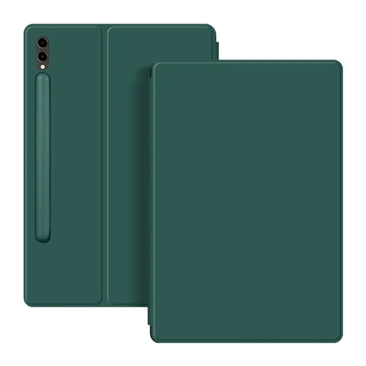 For Samsung Galaxy Tab S10+ / S9+ PU Leather Tablet Case Magnetic Absorption Stand Tablet Cover - Green
