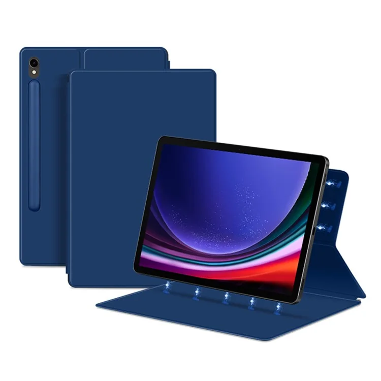 For Samsung Galaxy Tab S10 FE / S10 / S9 FE / S9 Magnetic Tablet Case PU Leather Stand Anti-Drop Tablet Cover - Blue