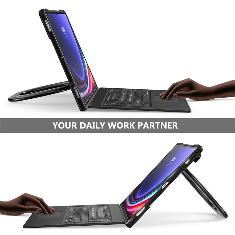 For Samsung Galaxy Tab S10 Ultra X920 / S8 Ultra X900 / X906 / S9 Ultra X910 Style-B Tablet Case Hand Grip Kickstand PC + TPU Tablet Cover