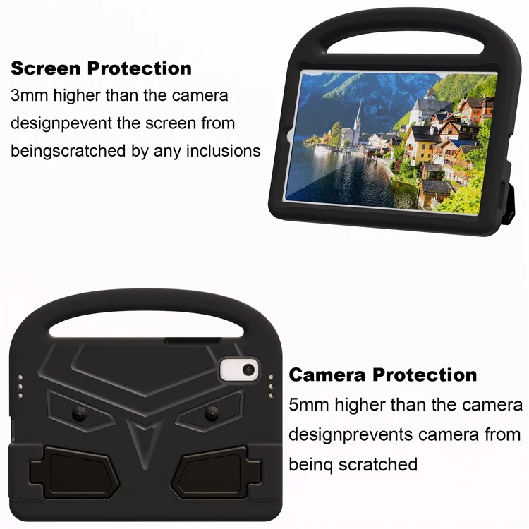 Para Lenovo Tab M9 Sparrow Style EVA Case Foldable Kickstand Tablet Protective Cover with Portable Handle - Negro