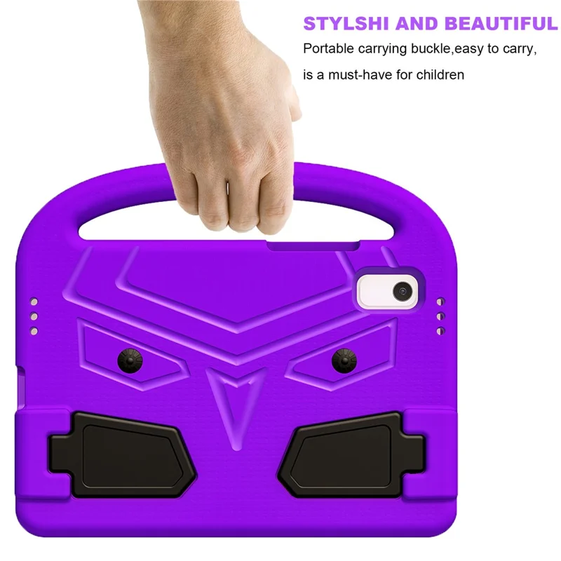 For Lenovo Tab M9 TB-310FU Sparrow Style EVA Case Foldable Kickstand Tablet Protective Cover with Portable Handle - Purple